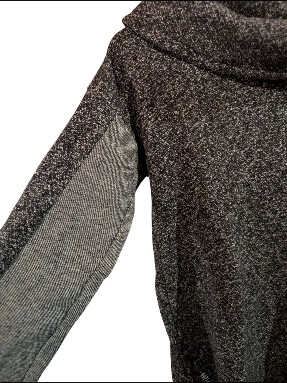 2/22$ Tommy Hilfiger Heathered Black & Gray Cowl Neck Sweater - Picture 3 of 4